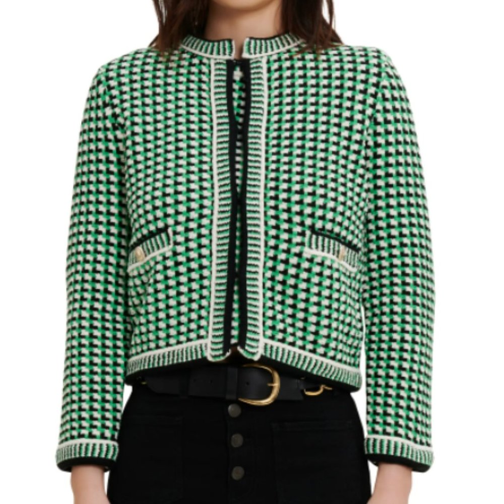 Medium Black and Green check Cardigan